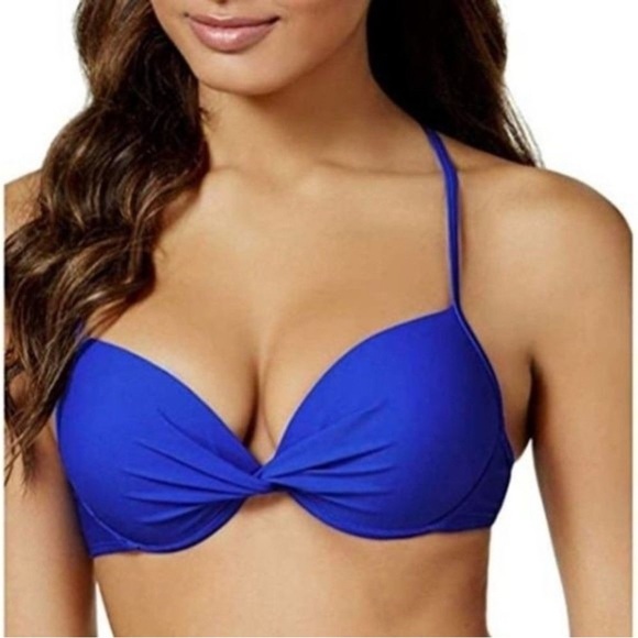 New California Waves Push Up Bikini Swim Top Navy Blue Size XL XG - Picture 13 of 13